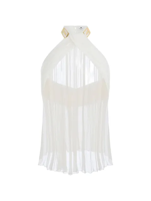 Elisabetta Franchi top in crepon fabric with jewel logo