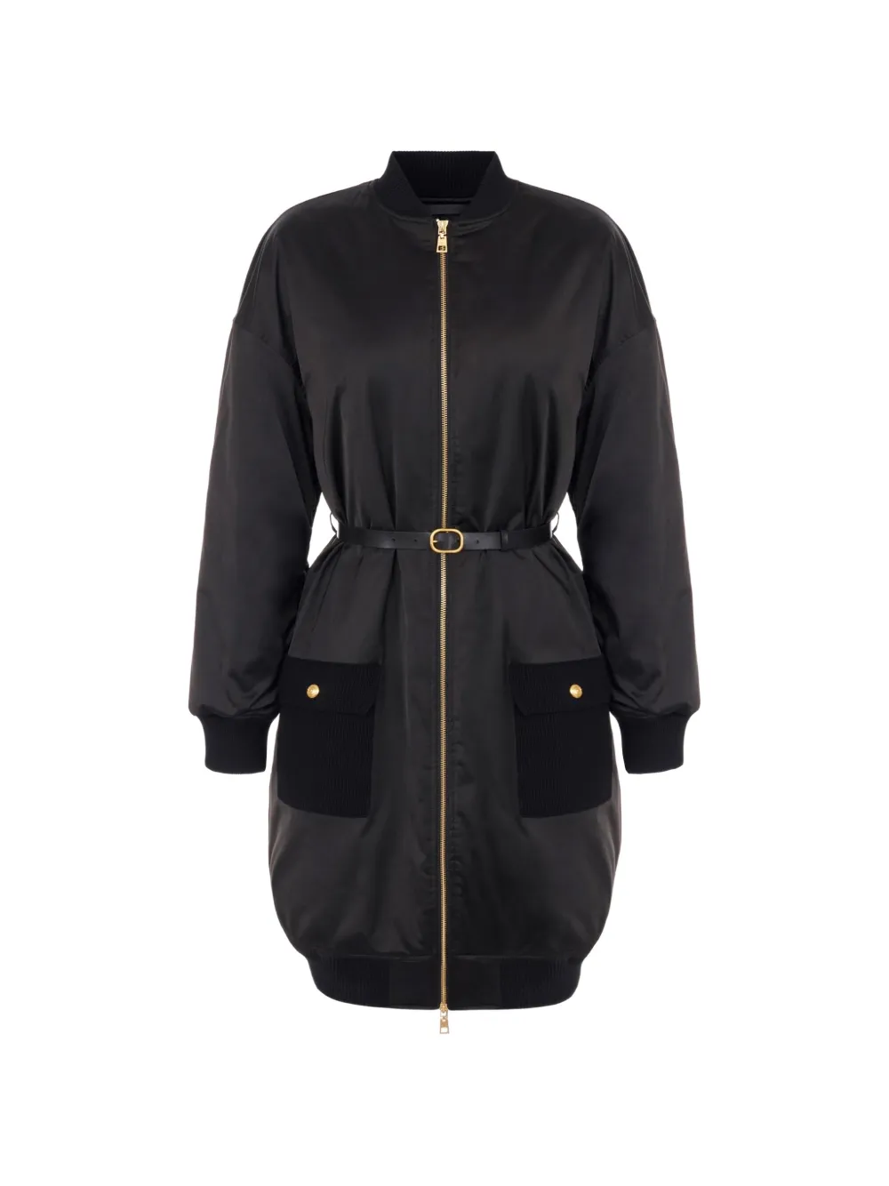 Elisabetta Franchi Daunenjacke aus Voile-Stoff - Schwarz