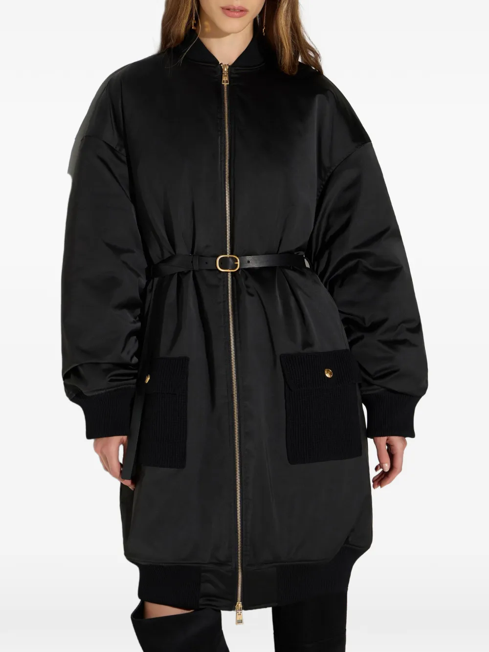 Elisabetta Franchi Voile donsjack Zwart