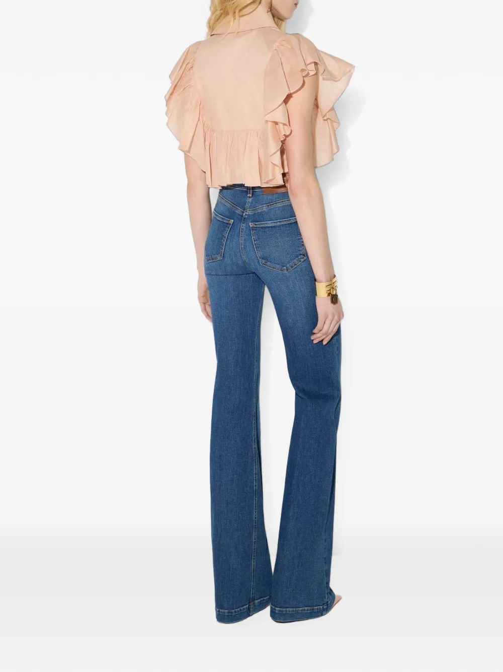 Elisabetta Franchi Katoenen voile blouse met ruches Roze