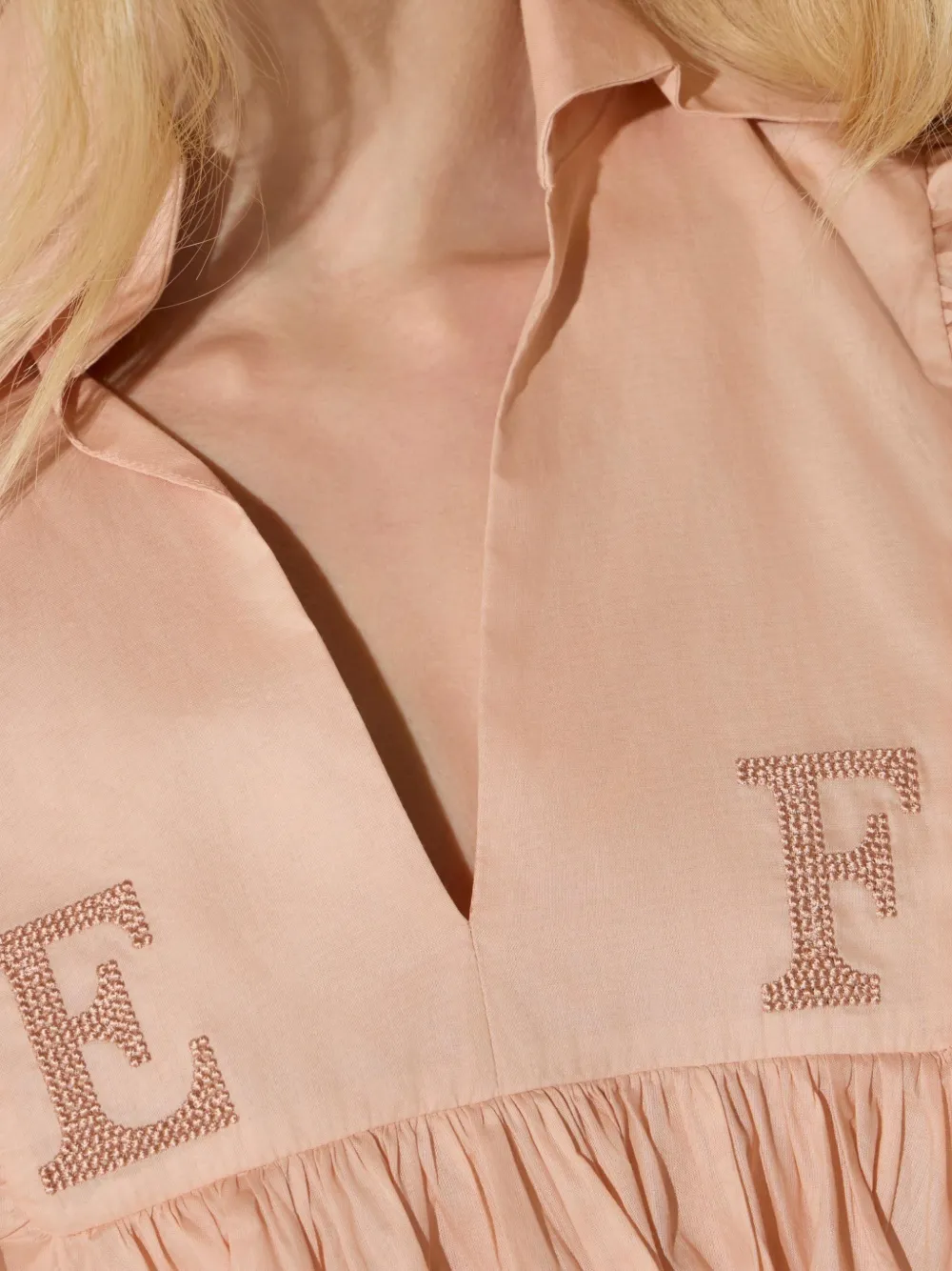 Elisabetta Franchi Katoenen voile blouse met ruches Roze