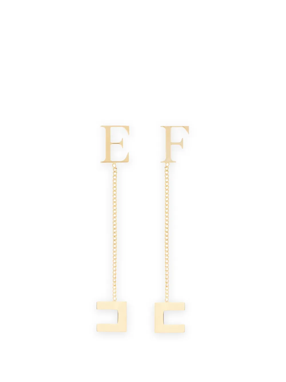 Elisabetta Franchi Ohrringe mit Logo - Gold