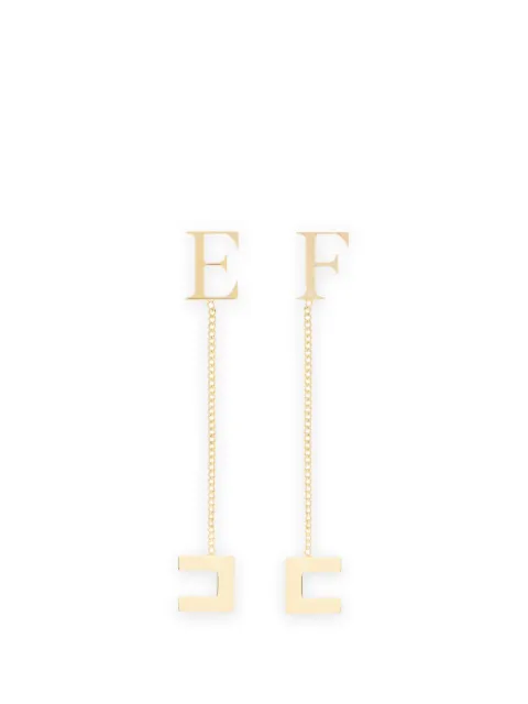 Elisabetta Franchi أقراط سلسلة بشعار الماركة