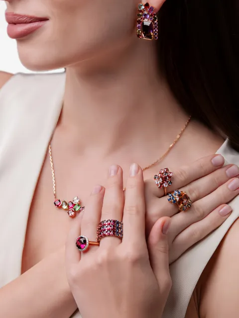 ZOME Rosaria diamond and tourmaline ring