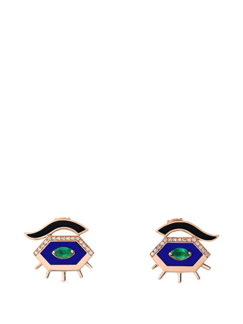 Maveroc enamel and diamond earrings
