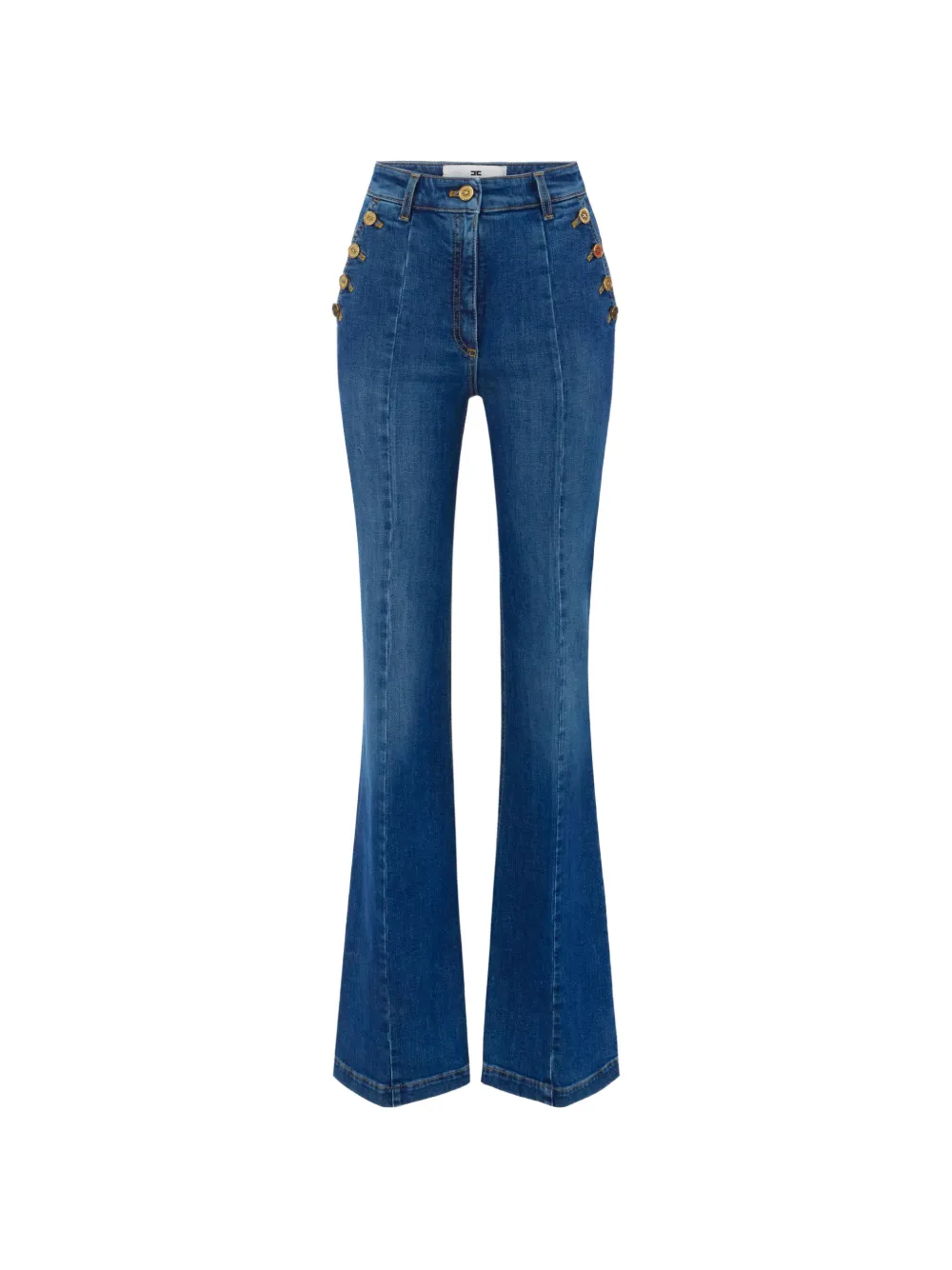Elisabetta Franchi Jeans a palazzo con bottoni - Blu