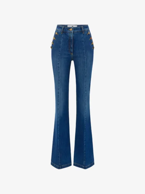 Elisabetta Franchi palazzo jeans with row of buttons