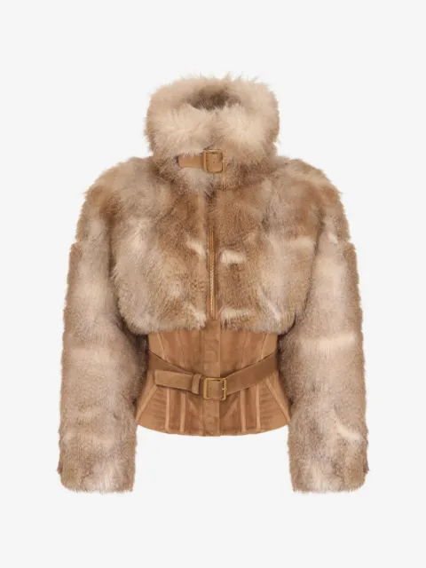 Elisabetta Franchi fur-effect bustier jacket