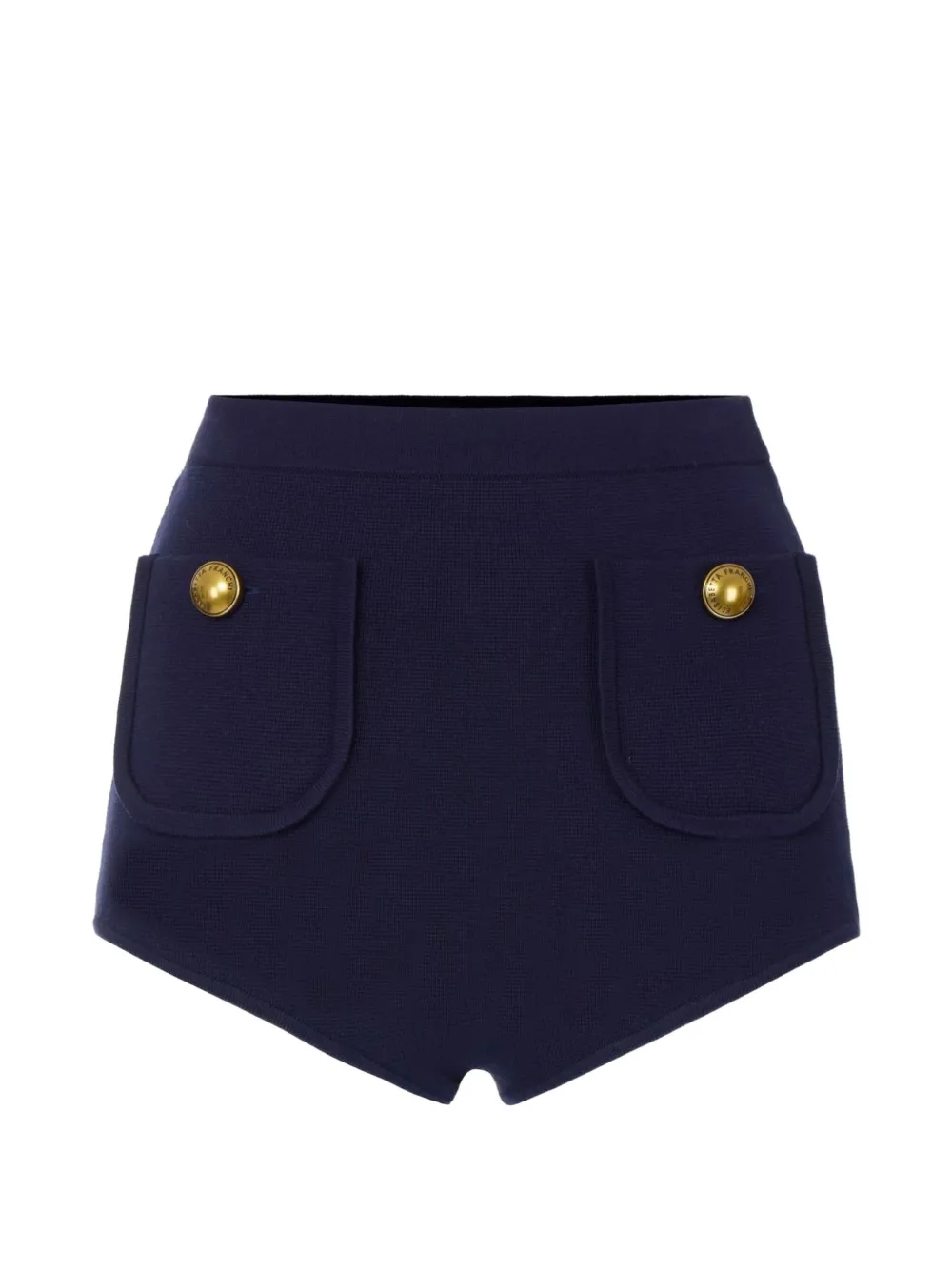 Elisabetta Franchi knit shorts with jewel buttons - Blue