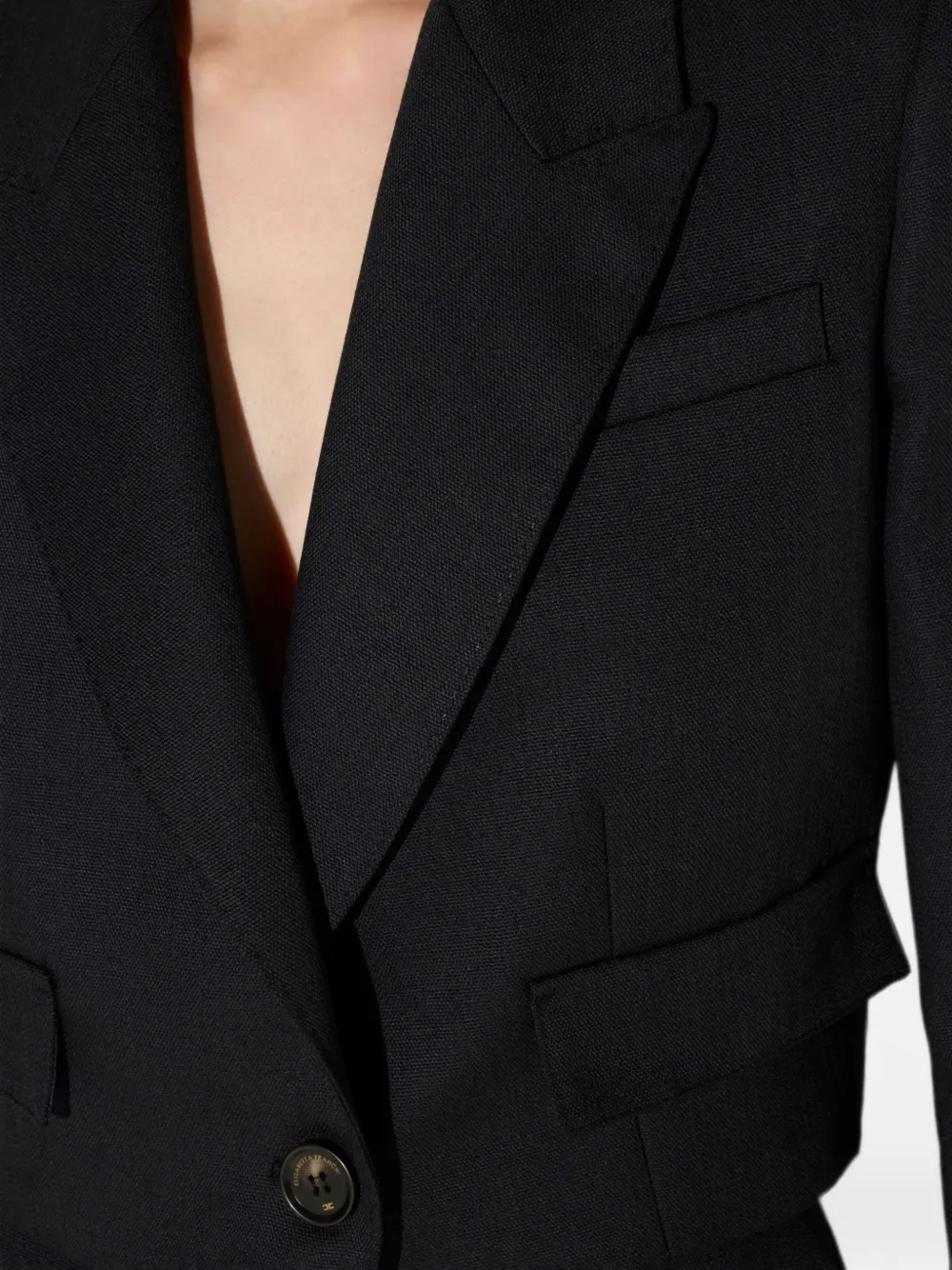 Elisabetta Franchi Cropped wollen jas Zwart