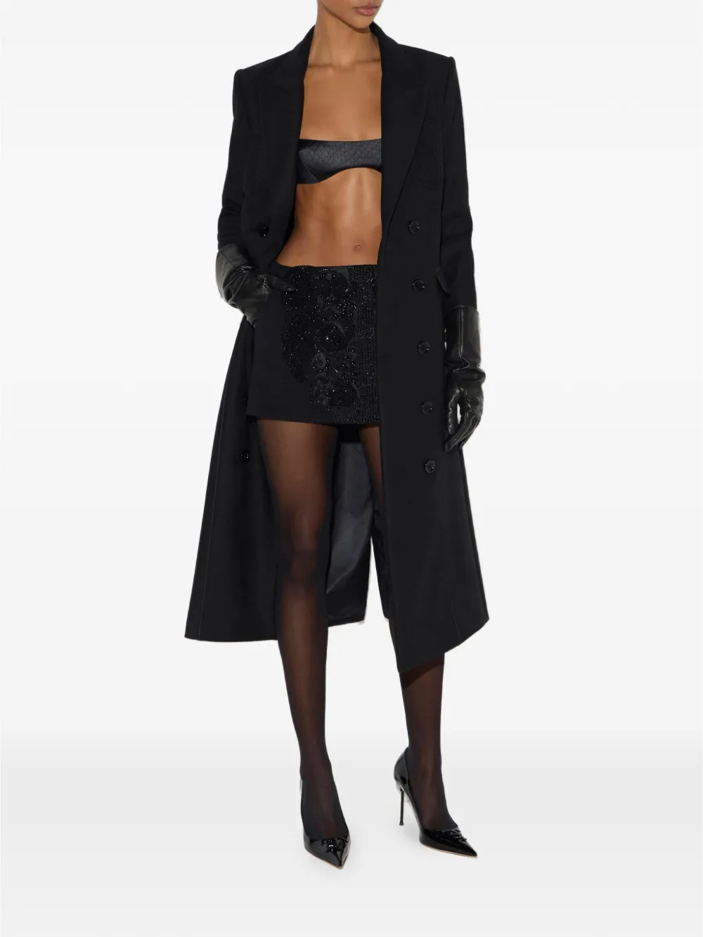 Elisabetta Franchi Taffeta bh met vissen-patroon Zwart