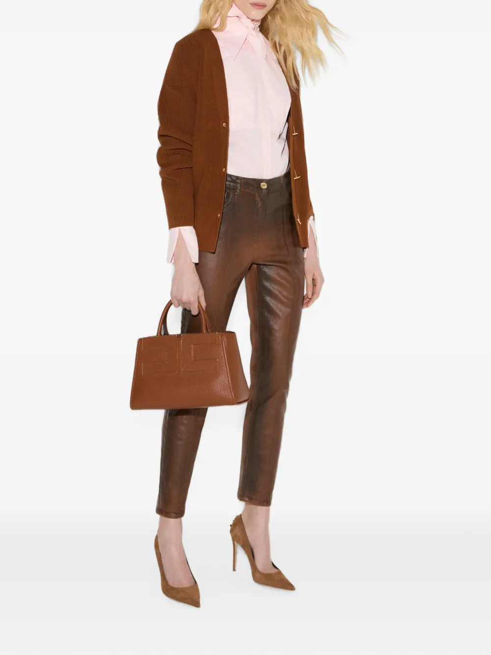 Elisabetta Franchi Katoenen blouse met strik Roze