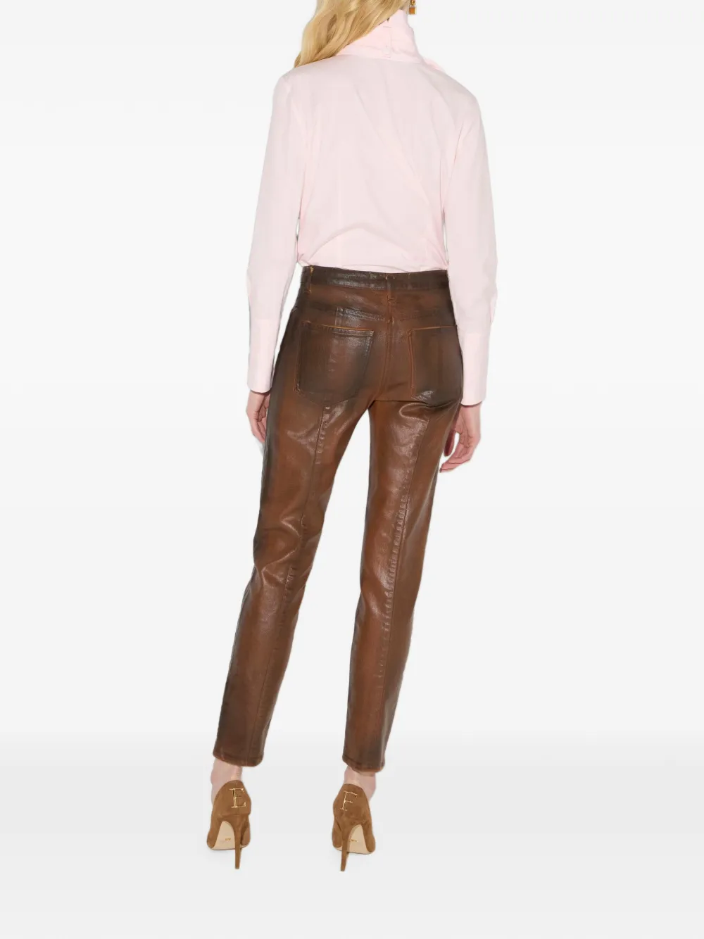 Elisabetta Franchi Katoenen blouse met strik Roze