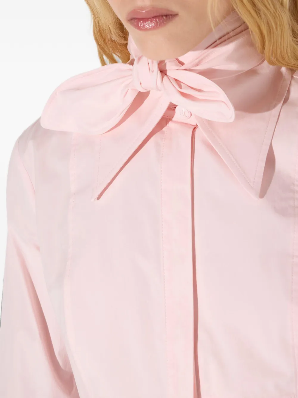 Elisabetta Franchi Katoenen blouse met strik Roze
