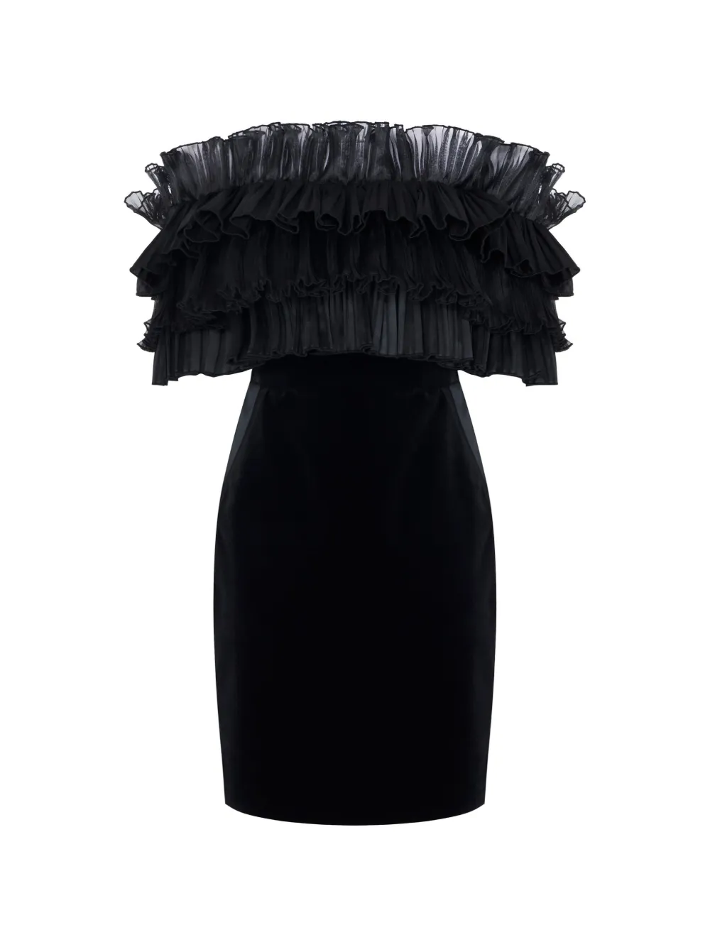 Elisabetta Franchi dress in velvet fabric with flounces