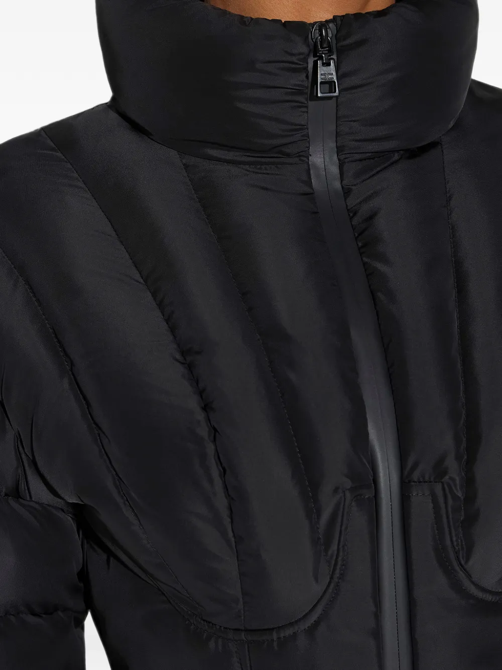 Elisabetta Franchi Donsjack van voile stof Zwart