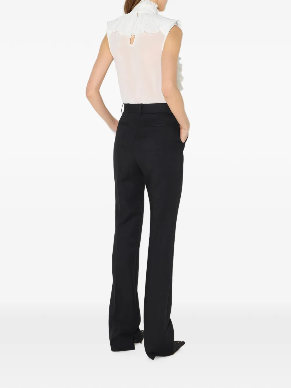 Elisabetta Franchi Wollen broek Zwart