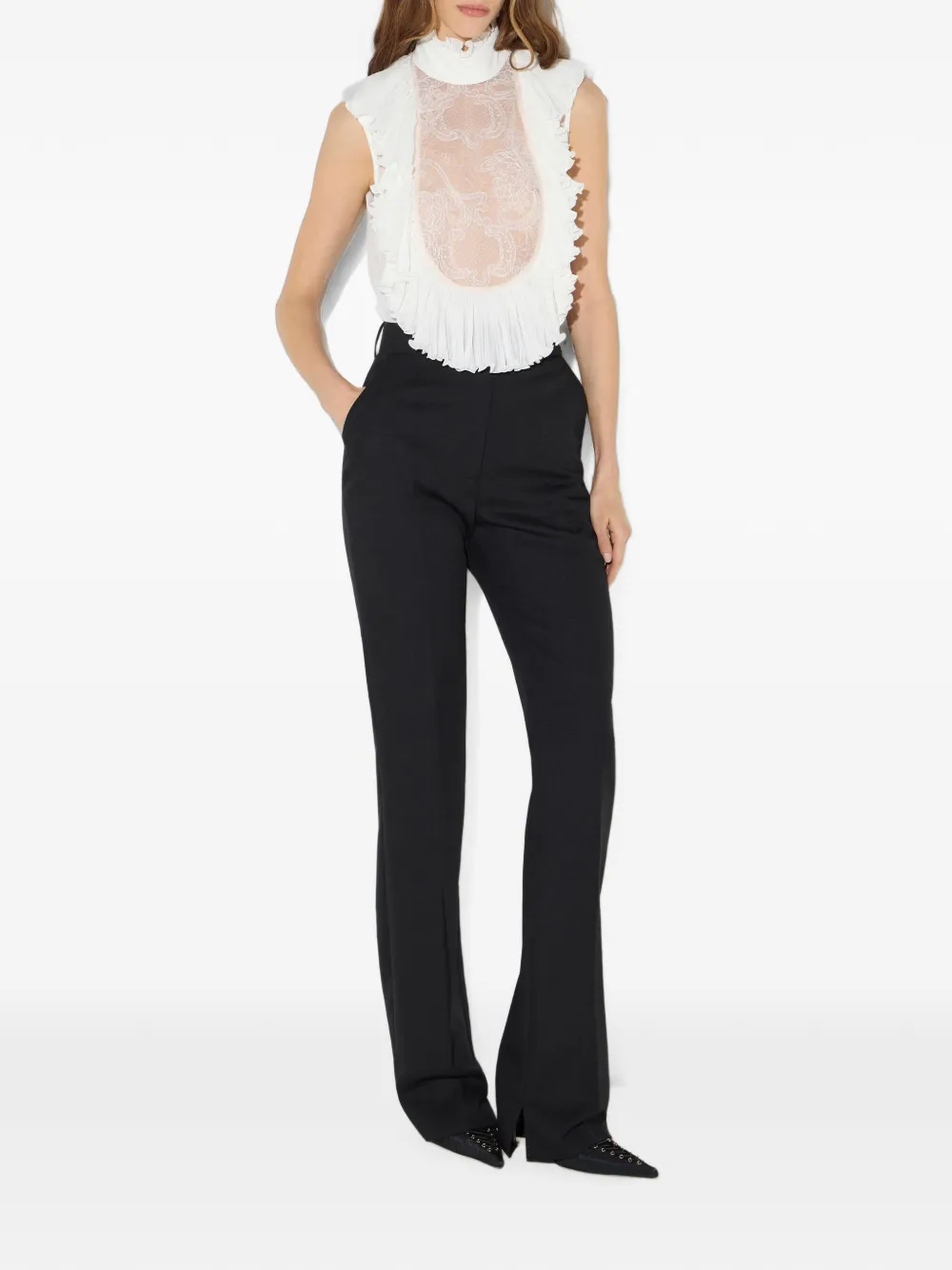 Elisabetta Franchi Wollen broek Zwart