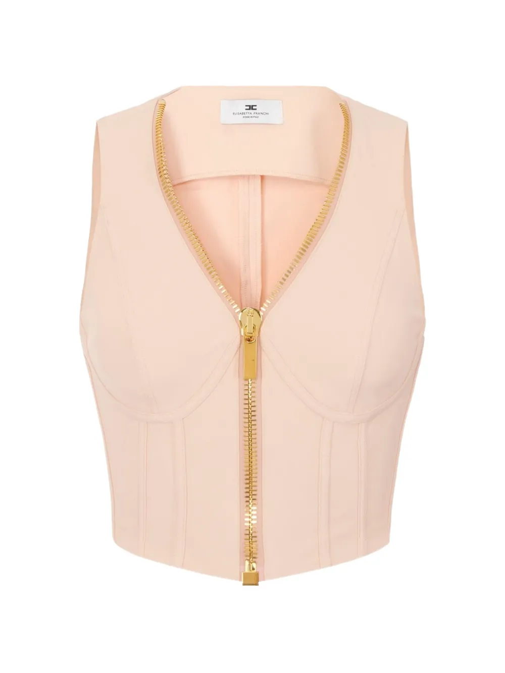 Elisabetta Franchi Top in tessuto tecnico con zip - Rosa