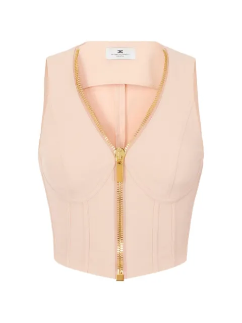 Elisabetta Franchi top in technical fabric with zip