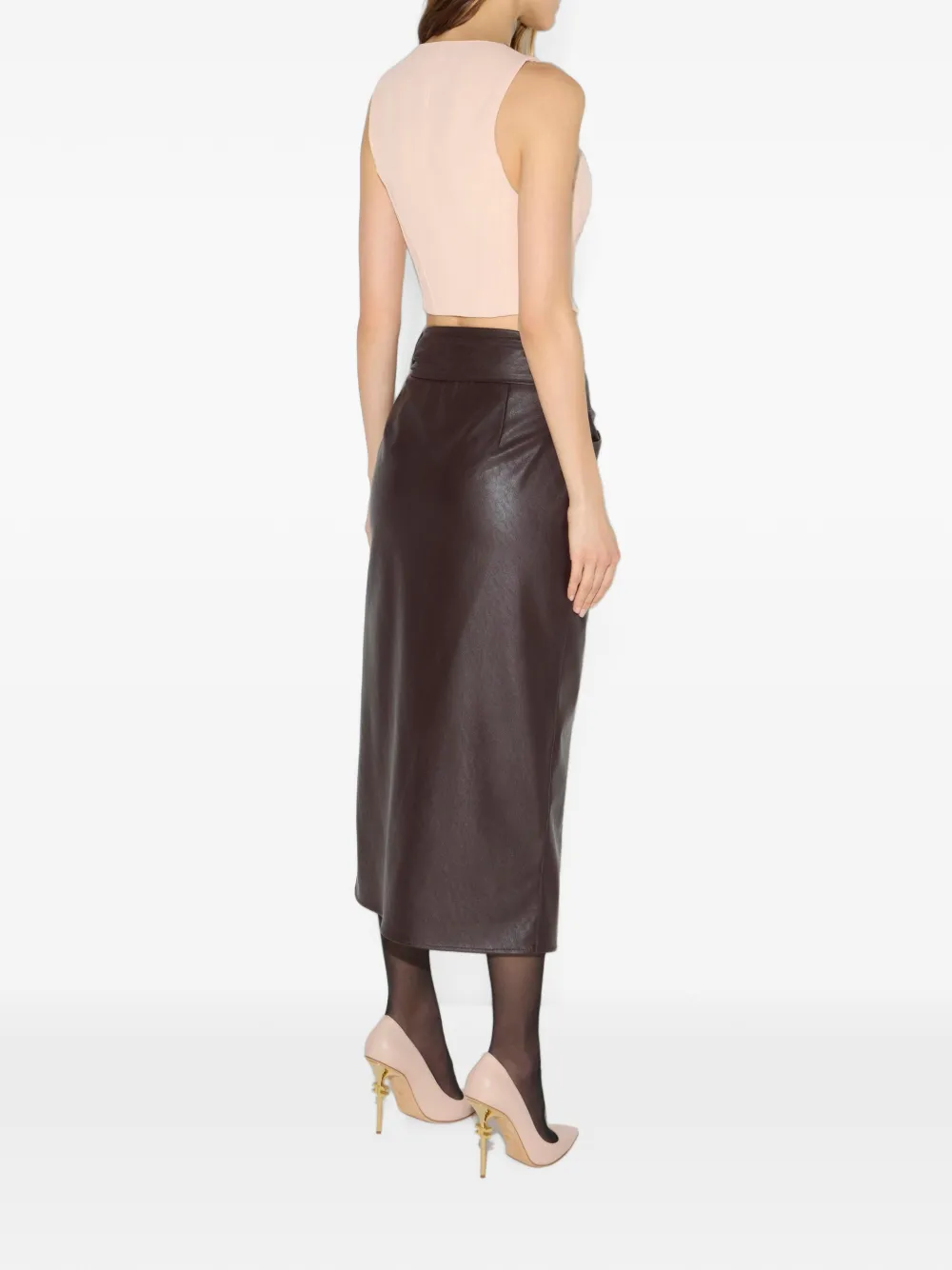 Elisabetta Franchi Top van technische stof met rits Roze