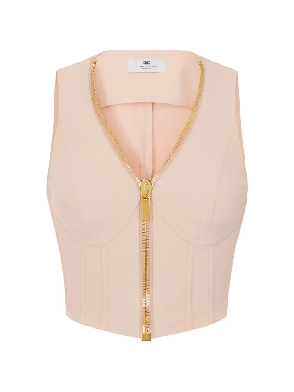 Elisabetta Franchi top in technical fabric with zip