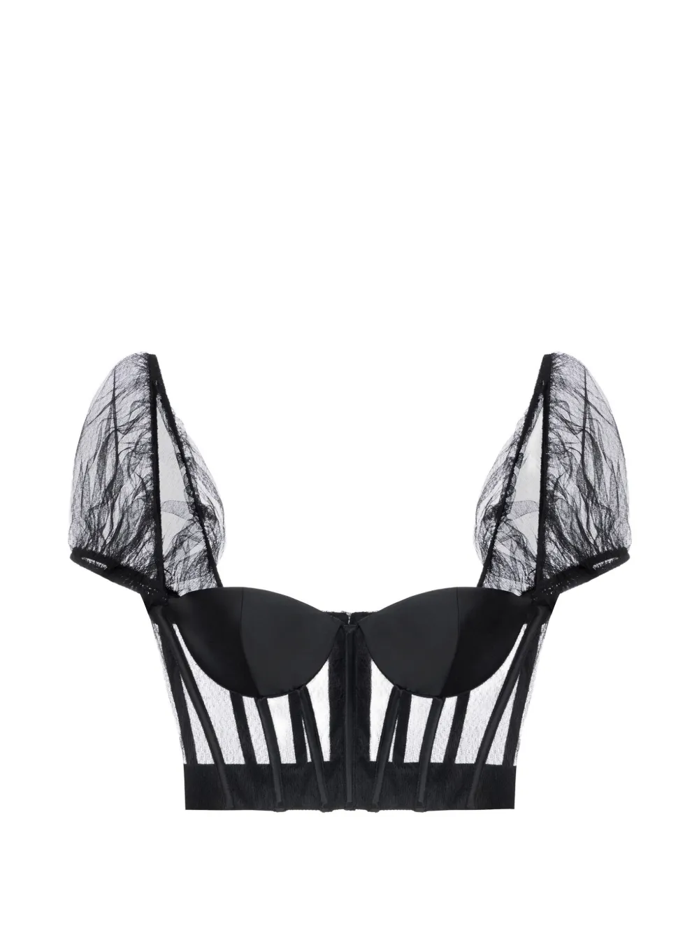 Elisabetta Franchi mesh and gazar bustier top