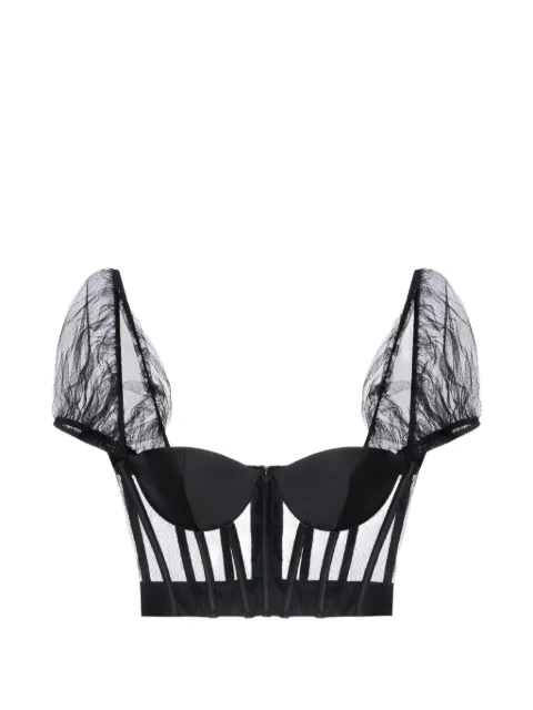 Elisabetta Franchi mesh and gazar bustier top
