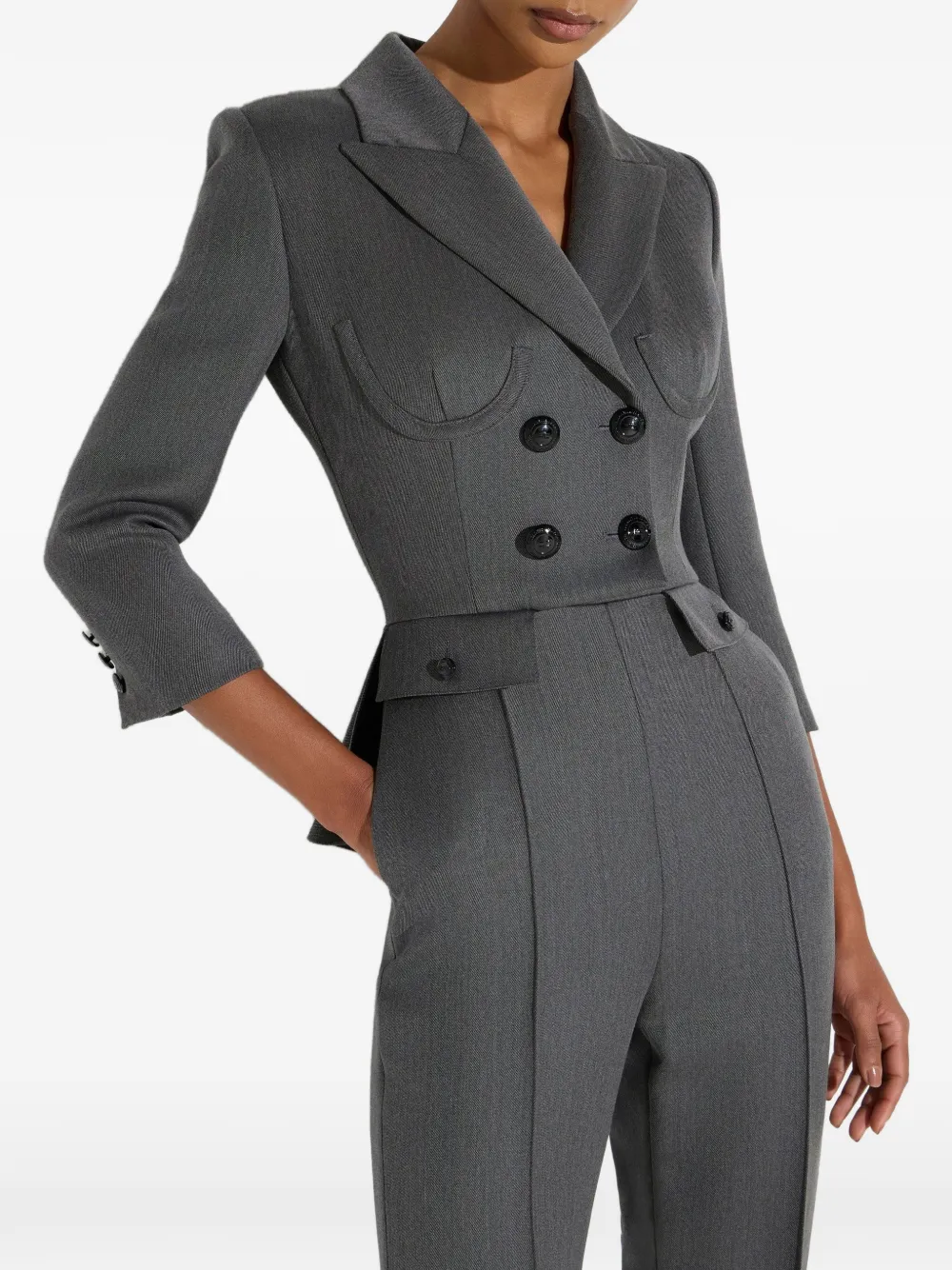 Elisabetta Franchi Cool wollen jumpsuit Grijs