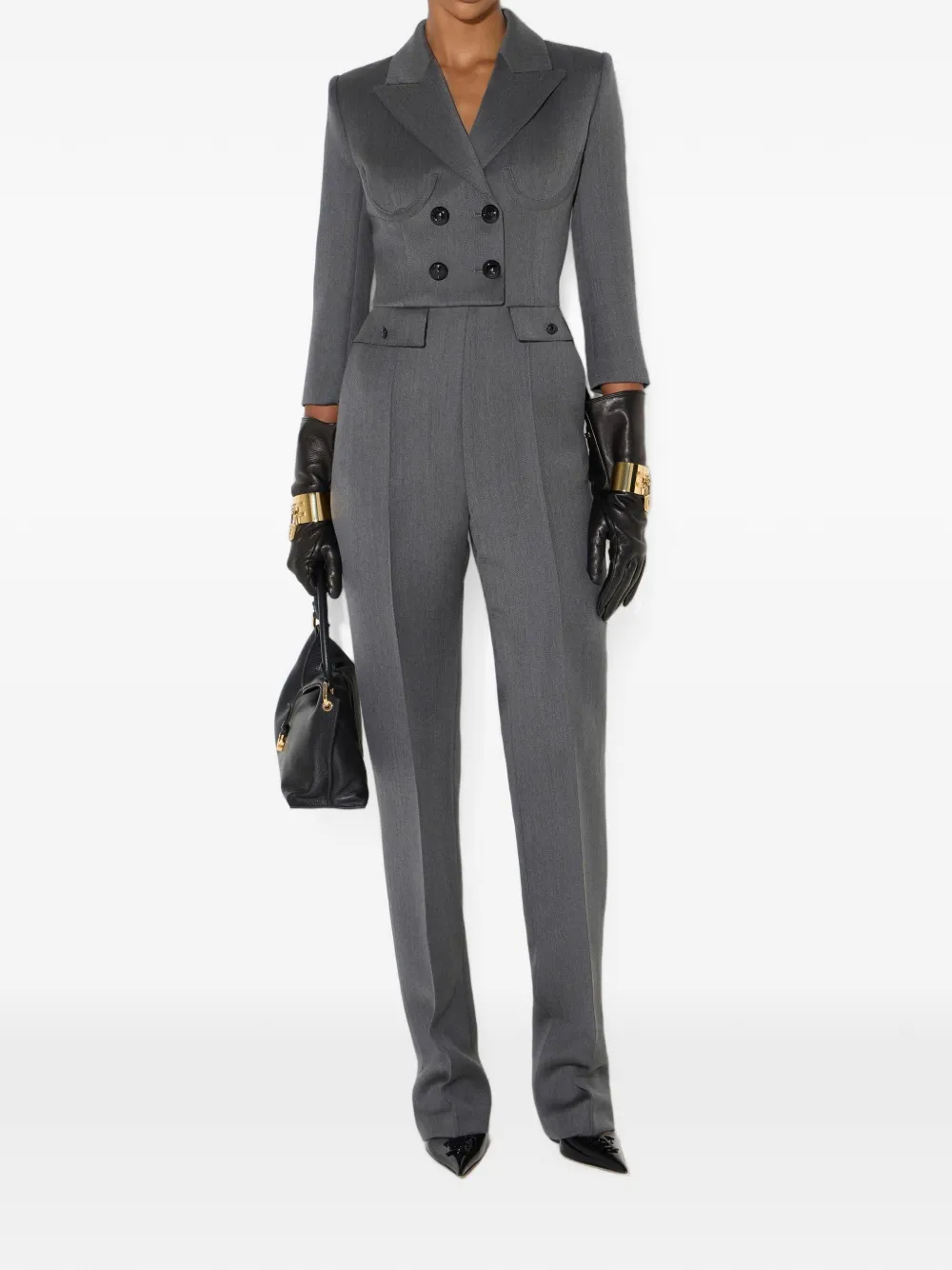 Elisabetta Franchi Cool wollen jumpsuit Grijs