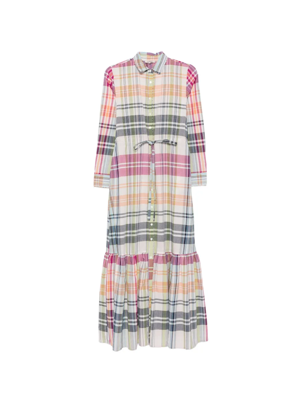 Ordi.to check-print tiered maxi dress