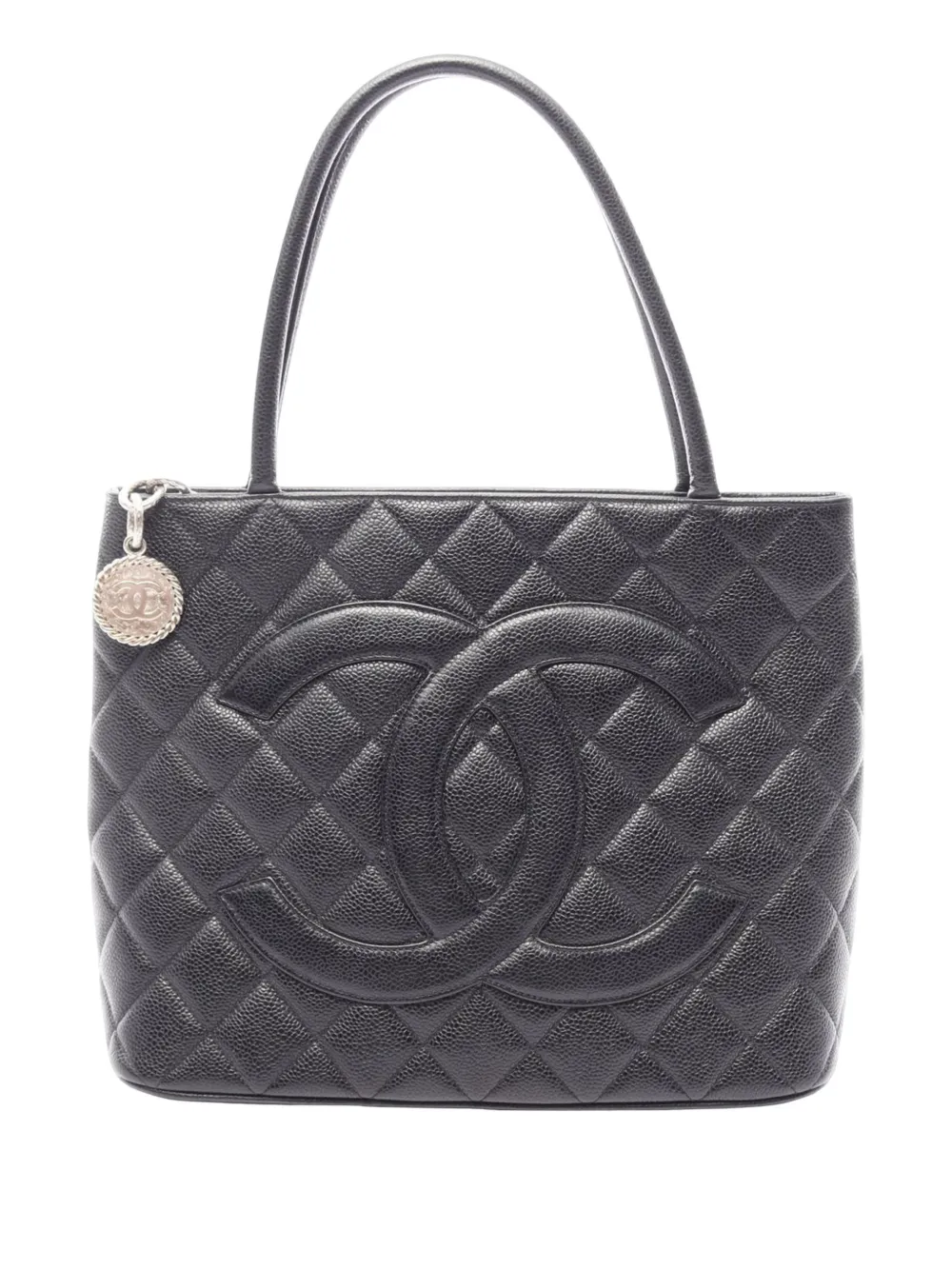 CHANEL Pre-Owned 2000-2002 Caviar Medallion tote bag - Black