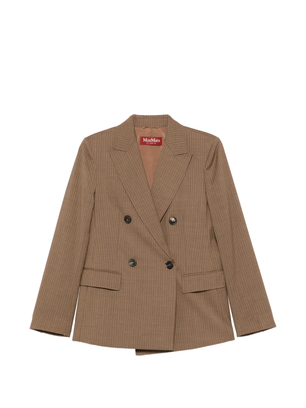 Max Mara Mstumico pinstripe double-breasted blazer - Brown