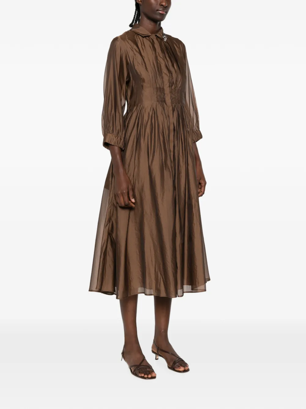 'S Max Mara Midi-jurk verfraaid met kristallen Bruin