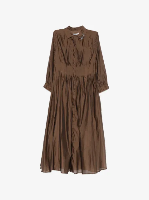 'S Max Mara pleated sheer-sleeves midi dress