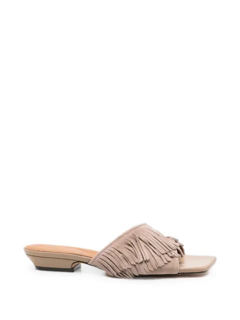 SERGIO MORETTI FIRENZE fringed suede sandals