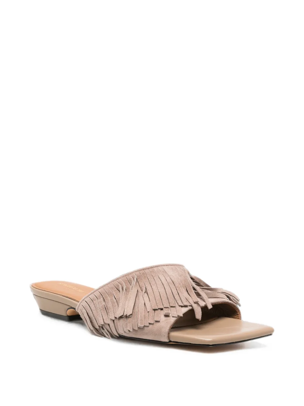 SERGIO MORETTI FIRENZE fringed suede sandals Beige
