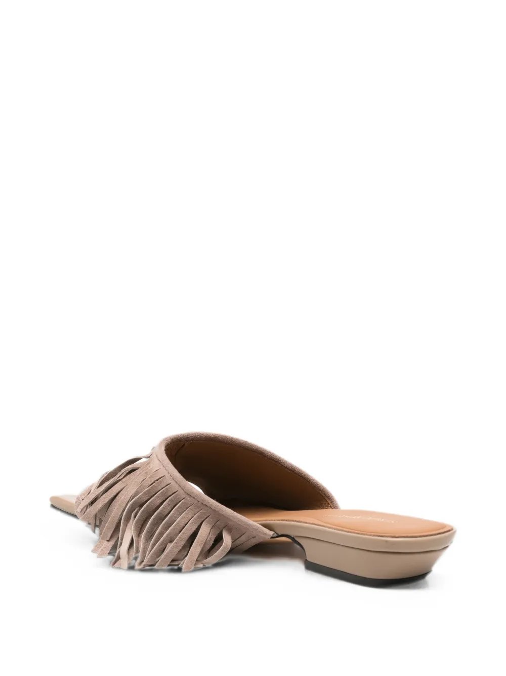 SERGIO MORETTI FIRENZE fringed suede sandals Beige