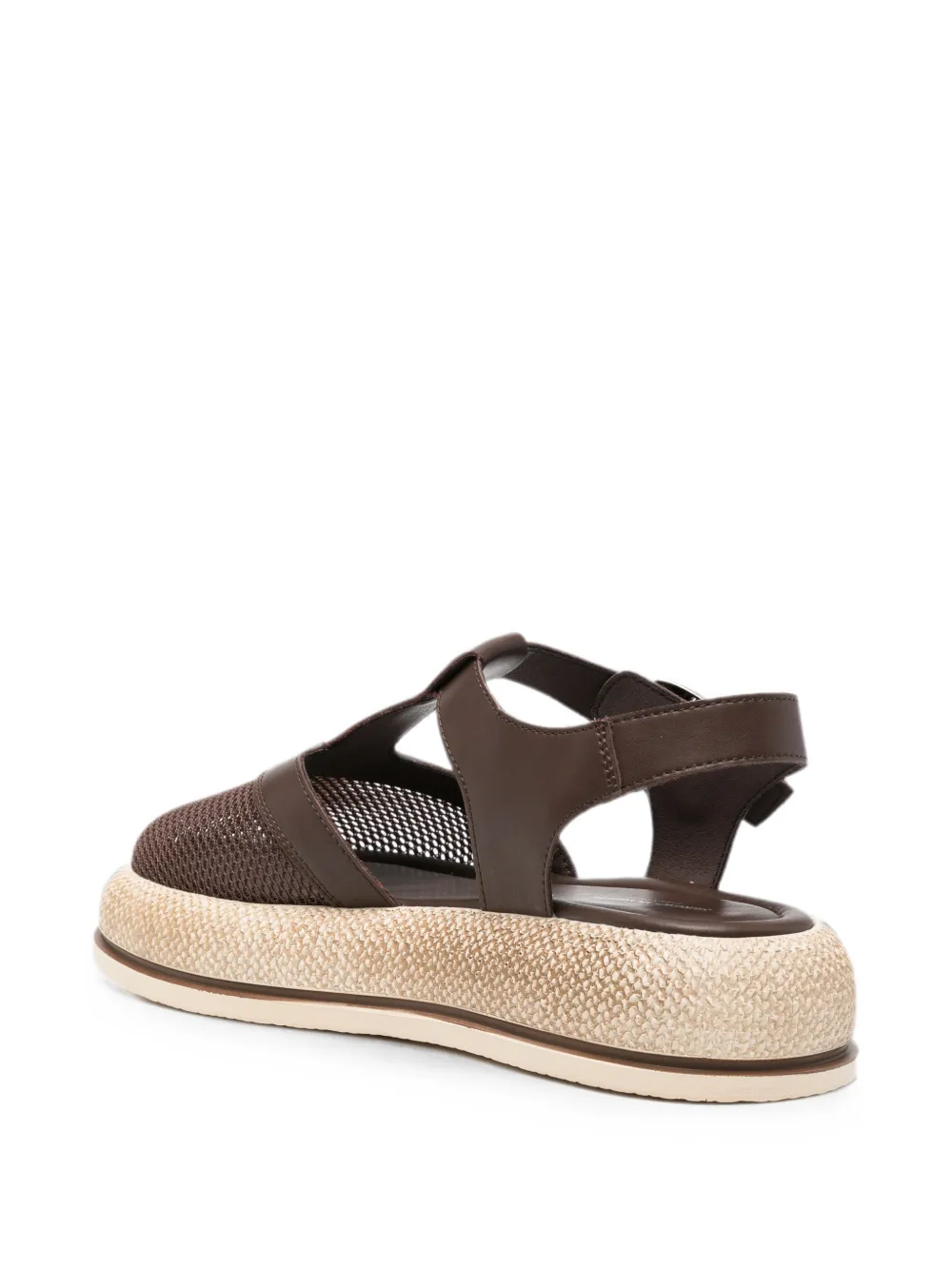 SERGIO MORETTI FIRENZE mesh-panelled platform sandals Bruin