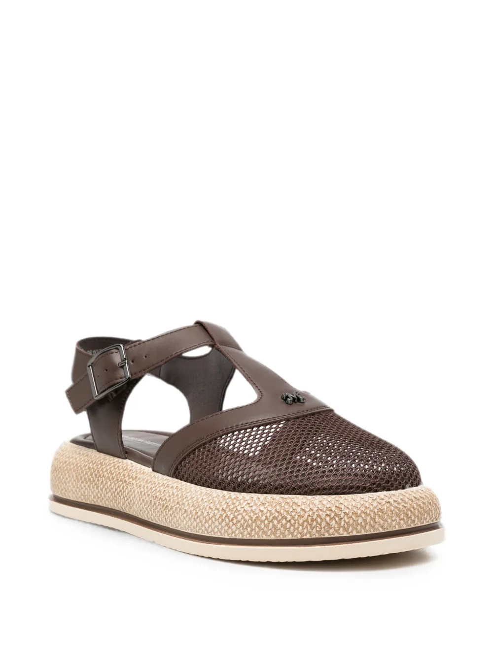 SERGIO MORETTI FIRENZE mesh-panelled platform sandals Bruin