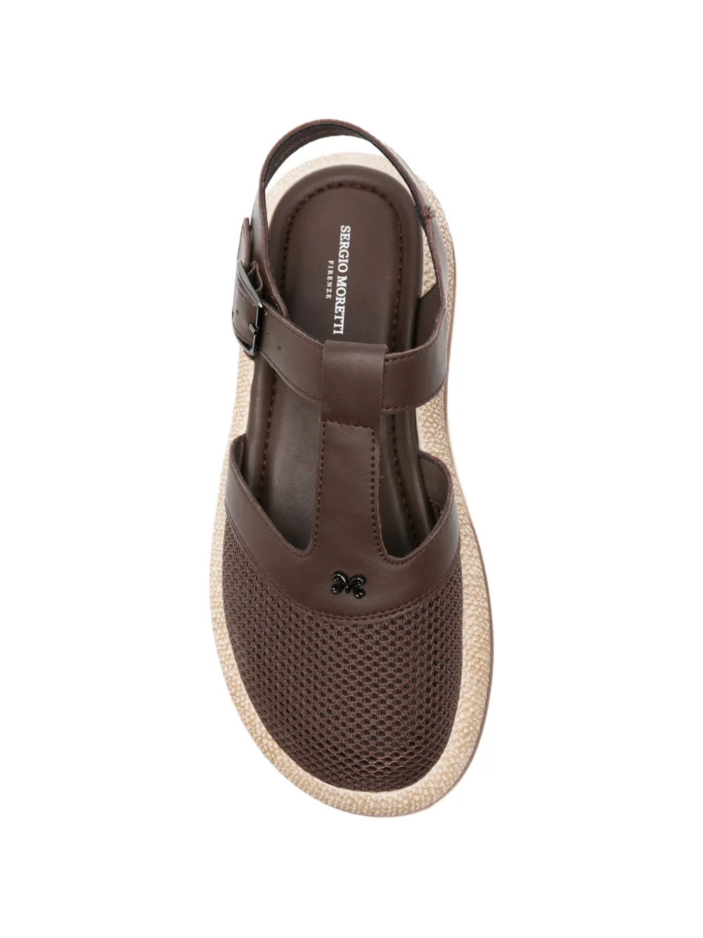 SERGIO MORETTI FIRENZE mesh-panelled platform sandals Bruin