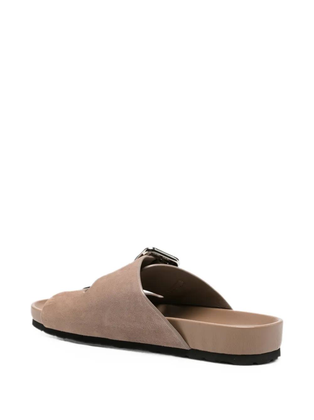 SERGIO MORETTI FIRENZE buckle-fastening suede slippers Beige
