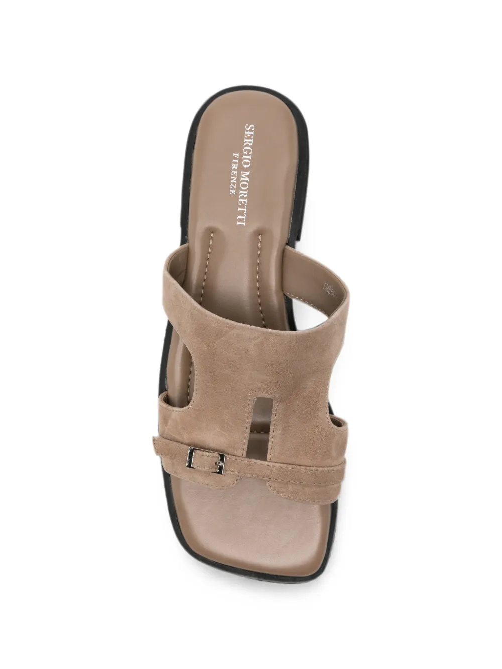 SERGIO MORETTI FIRENZE buckle-detail suede sandals Beige