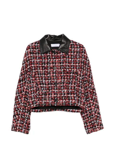 IRO Nuffy tweed leather-collar jacket