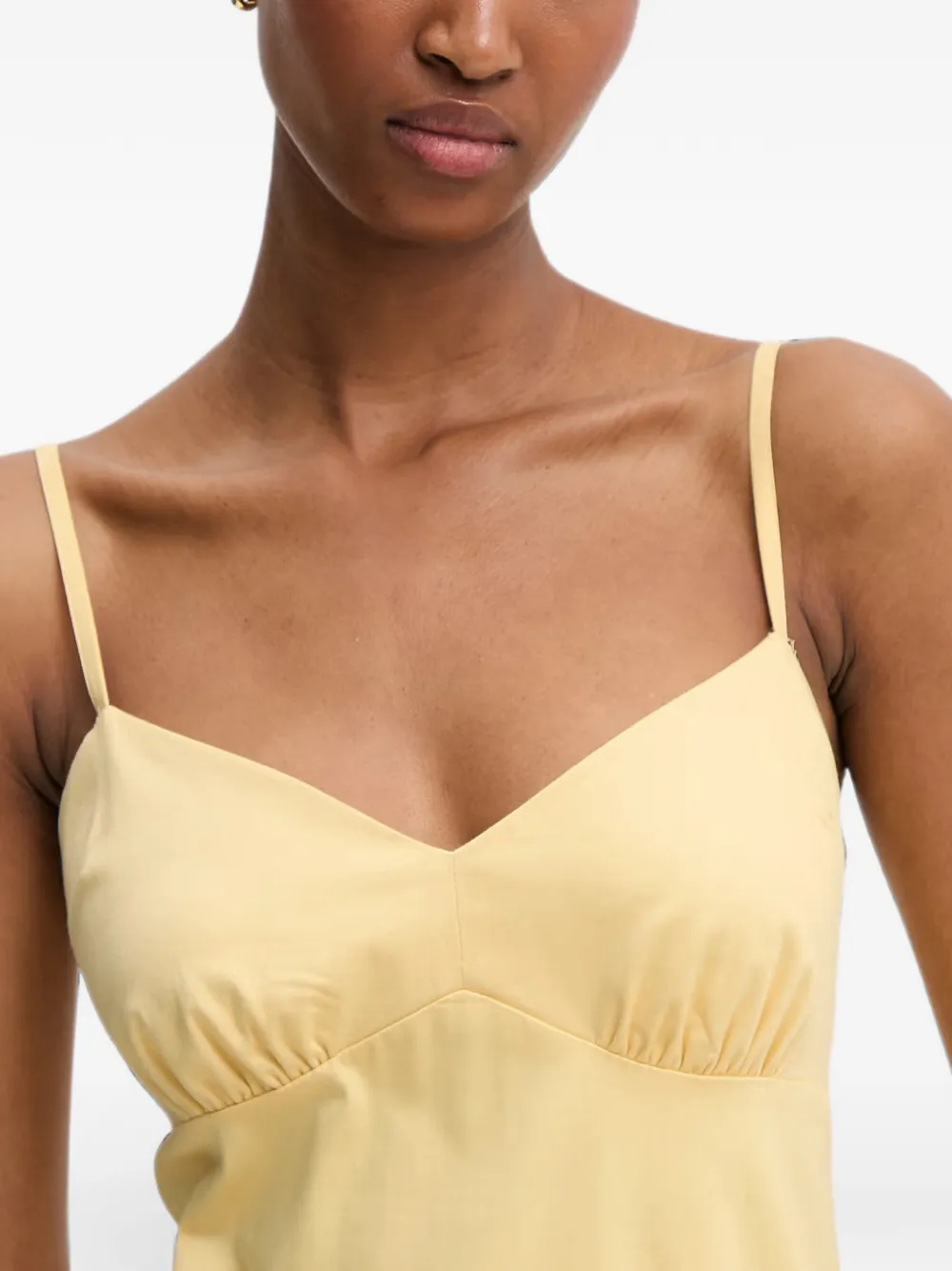Morgan RDADY flared katoenen midi-jurk met strik-detail Geel