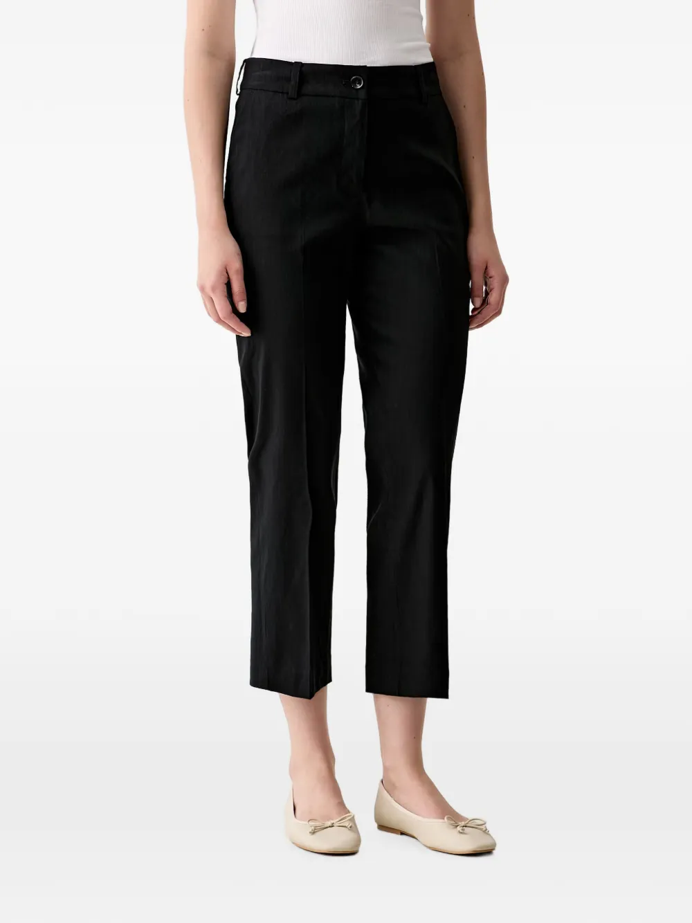 Sisley Pantaloni dritti crop - Nero