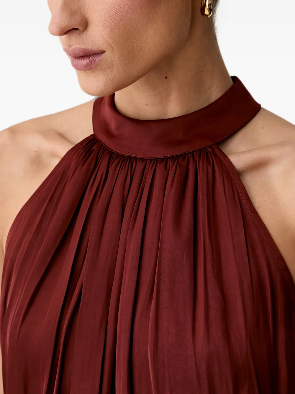 Morgan Geplooide midi-jurk Rood