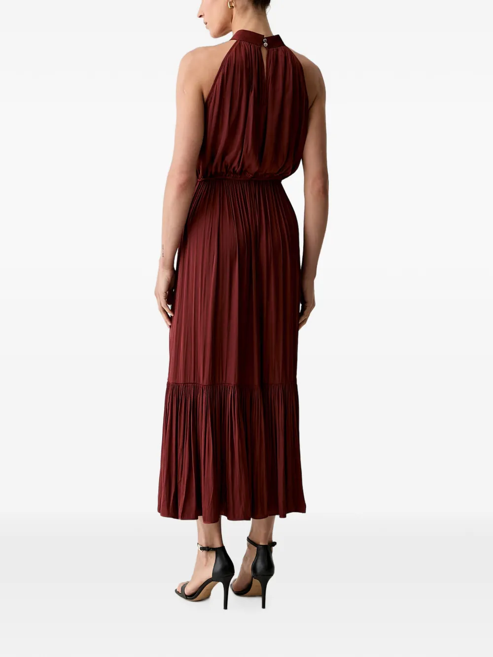 Morgan Geplooide midi-jurk Rood