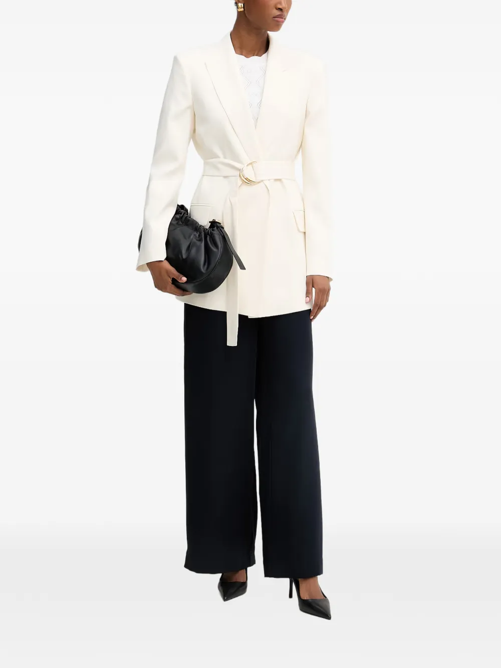 Morgan Broek met elastische tailleband Blauw