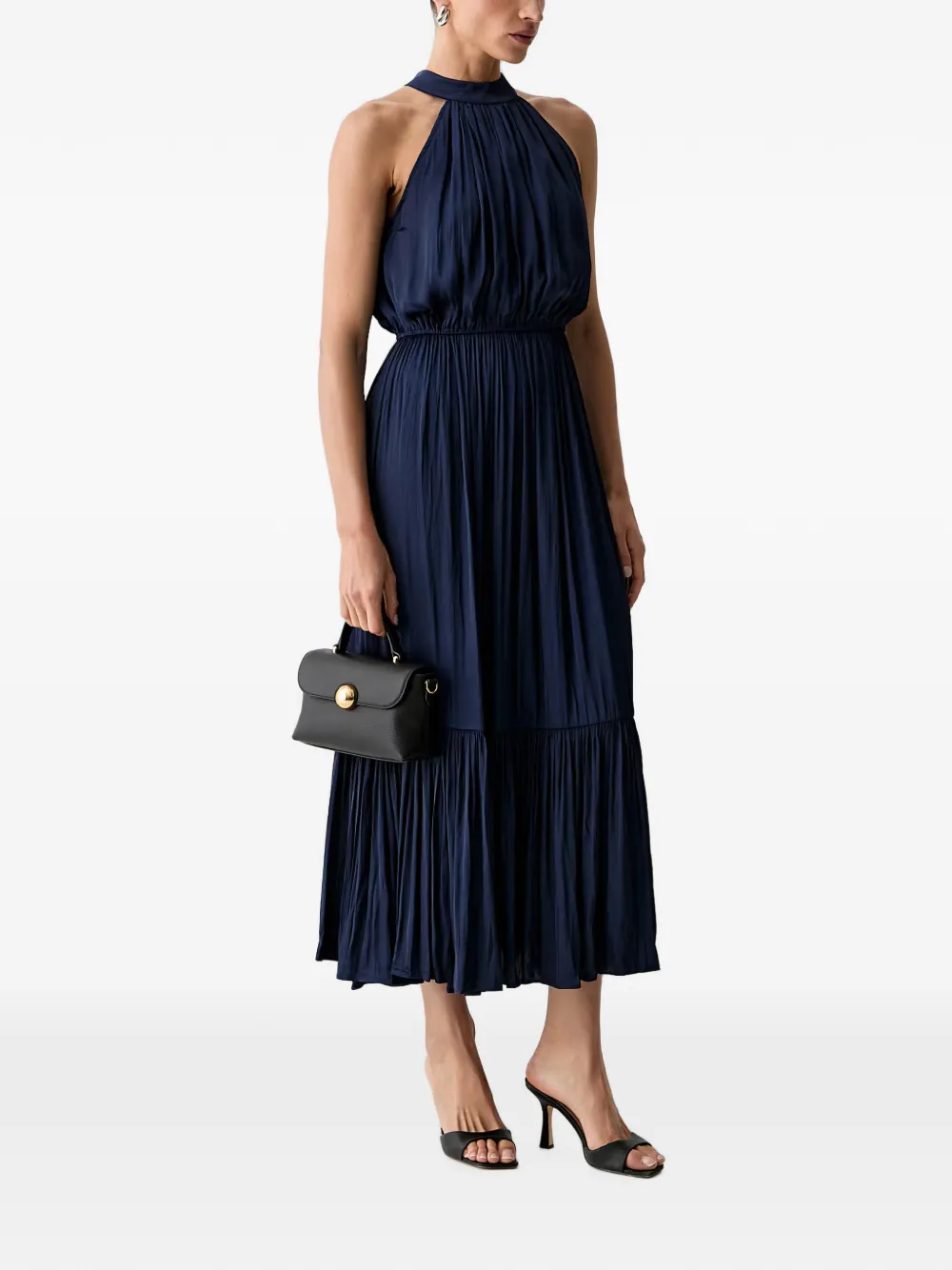 Morgan Geplooide midi-jurk Blauw